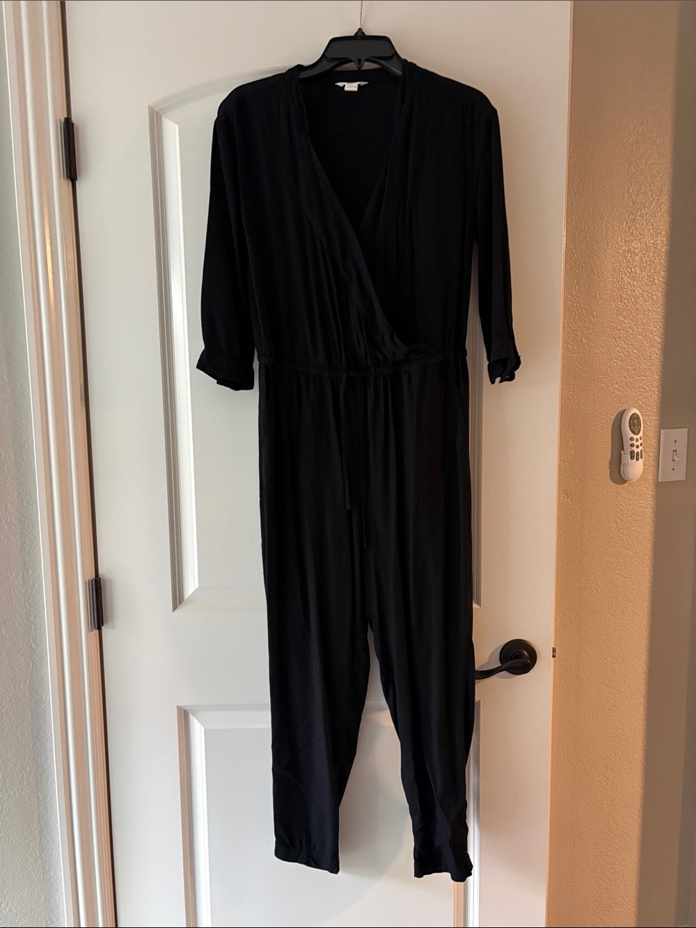 Caslon Black One-Piece Wrap-Style Jumpsuit